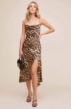 Gaia Animal Midi Dress -Outlet Cozi Luxe Store ACDR100133B LEOPARD PRINT 1