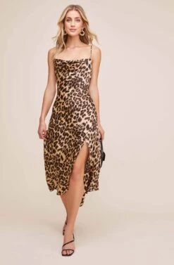 Gaia Animal Midi Dress -Outlet Cozi Luxe Store ACDR100133B LEOPARD PRINT 2