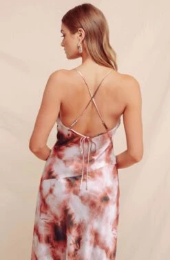 Gaia Tie Dye Midi Dress -Outlet Cozi Luxe Store ACDR100133B WINE TIE DYE 12