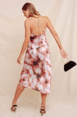 Gaia Tie Dye Midi Dress -Outlet Cozi Luxe Store ACDR100133B WINE TIE DYE 13