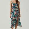 Gaia Floral Midi Dress -Outlet Cozi Luxe Store ACDR100133D GREENREDFLORAL 2