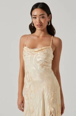 Gaia Burnout Floral Midi Dress -Outlet Cozi Luxe Store ACDR100133F CREAMFLORALBURNOUT 3