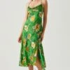 Gaia Floral Burnout Midi Dress -Outlet Cozi Luxe Store ACDR100133F GREENPINKFLORAL 1