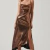 Gaia Metallic Midi Dress -Outlet Cozi Luxe Store ACDR100133K BRONZE 1