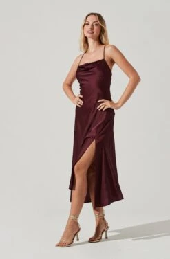 Gaia Midi Dress -Outlet Cozi Luxe Store ACDR100133S DEEPWINE 1 2
