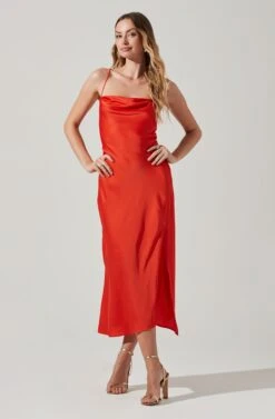 Gaia Midi Dress -Outlet Cozi Luxe Store ACDR100133S TANGERINE 0620