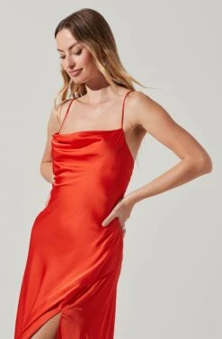 Gaia Midi Dress -Outlet Cozi Luxe Store ACDR100133S TANGERINE 0626