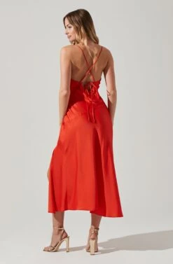 Gaia Midi Dress -Outlet Cozi Luxe Store ACDR100133S TANGERINE 0627