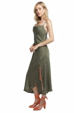 Cowl Strappy Dress -Outlet Cozi Luxe Store ACDR100133 GREEN DOT 02