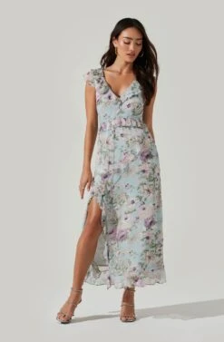 Tempest Floral Ruffle Midi Dress -Outlet Cozi Luxe Store ACDR100578 IVORY LILACFLORAL 2 5c5c7a60 bdc8 4587 93ce baf35582c89e