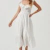 Cottage Eyelet Ruffle Midi Dress -Outlet Cozi Luxe Store ACDR101156 WHITE 0856