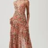Tropics Plunge Neck Pleated Open Back Maxi Dress -Outlet Cozi Luxe Store ACDR101168 PEACHFUCHSIAFLORAL 0694 4cd7df79 c6b7 4d99 b5b4 390a2e49a6b8