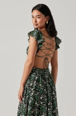 Primrose Floral Strappy Back Maxi Dress -Outlet Cozi Luxe Store ACDR101176 BLACKPURPLEFLORAL 6