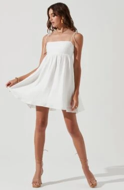 Serenity Square Neck Mini Dress -Outlet Cozi Luxe Store ACDR101235B WHITE 0310