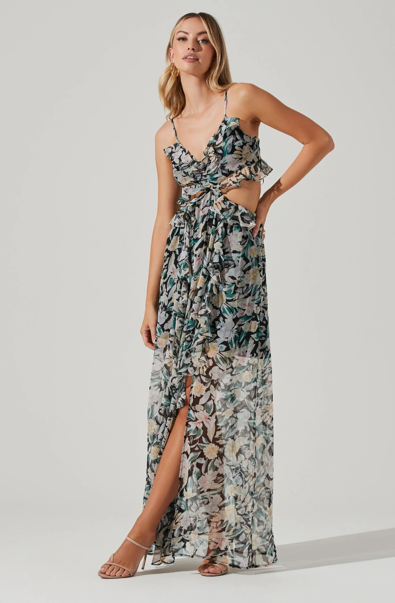 Palace Floral Cutout Ruffle Maxi Dress 5 Palace Floral Cutout Ruffle Maxi Dress - Image 3