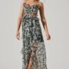 Palace Floral Cutout Ruffle Maxi Dress 1 Palace Floral Cutout Ruffle Maxi Dress -Outlet Cozi Luxe Store ACDR101252 BLACKMULTIFLORAL 04211