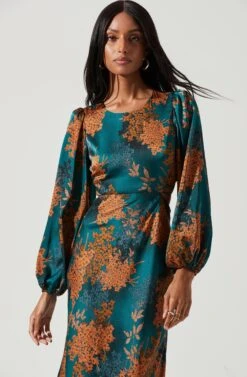 Quinn Floral Cutout Midi Dress 22 Quinn Floral Cutout Midi Dress -Outlet Cozi Luxe Store ACDR101358 GREENRUSTFLORAL 2026