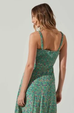 Elsie Floral Midi Dress -Outlet Cozi Luxe Store ACDR101374V GREENMAGENTADITSY 5