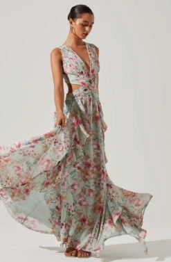 Noya Floral Cutout Maxi Dress -Outlet Cozi Luxe Store ACDR101457 AQUAPINKFLORAL 6 3