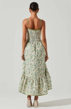 Yamila Floral Eyelet Midi Dress -Outlet Cozi Luxe Store ACDR101467 OLIVEYELLOWFLORAL 6