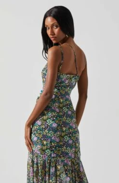 Malvina One Shoulder Floral Midi Dress -Outlet Cozi Luxe Store ACDR101528 PURPLEYELLOWMULTI 6