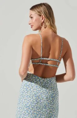 Maritza Floral Smocked Midi Dress -Outlet Cozi Luxe Store ACDR101529 BLUEMULTI 4