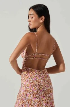 Maritza Floral Smocked Midi Dress -Outlet Cozi Luxe Store ACDR101529 COPPERLILACMULTI 6