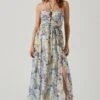 Rozina Floral Cutout Maxi Dress -Outlet Cozi Luxe Store ACDR101542 BLUEGREENFLORAL 1