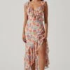 Mahalia Floral Sweetheart Ruffle Midi Dress 2 Mahalia Floral Sweetheart Ruffle Midi Dress -Outlet Cozi Luxe Store ACDR101550 BLUEORANGEFLORAL 1