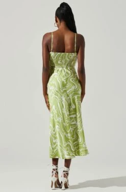 Mabel Retro Floral Bustier Midi Dress -Outlet Cozi Luxe Store ACDR101568 CELERYFLORAL 5