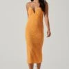 Signy Textured Midi Dress -Outlet Cozi Luxe Store ACDR101570L TANGERINE 1