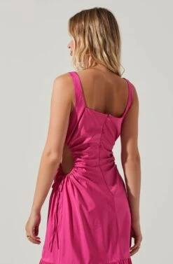 Bridget Side Cutout Tiered Midi Dress -Outlet Cozi Luxe Store ACDR101571 FUCHSIA 4