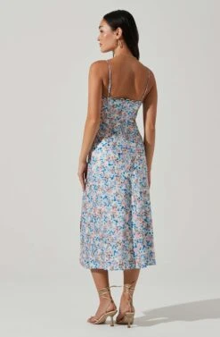 Florentina Floral Midi Dress -Outlet Cozi Luxe Store ACDR101584 BLUEPINKFLORAL 5