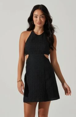 Laylin Halter Cutout Mini Dress -Outlet Cozi Luxe Store ACDR101590S BLACK 2
