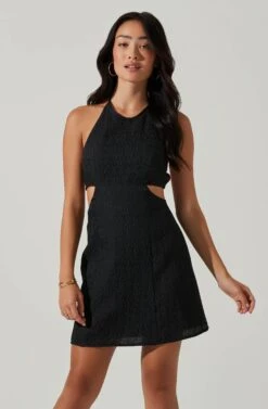 Laylin Halter Cutout Mini Dress -Outlet Cozi Luxe Store ACDR101590S BLACK 3