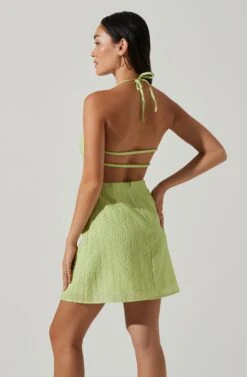 Laylin Halter Cutout Mini Dress -Outlet Cozi Luxe Store ACDR101590S LIGHTGREEN 3