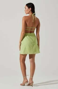 Laylin Halter Cutout Mini Dress -Outlet Cozi Luxe Store ACDR101590S LIGHTGREEN 4
