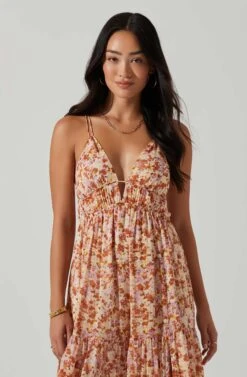 Ryliana Floral Tiered Maxi Dress 17 Ryliana Floral Tiered Maxi Dress -Outlet Cozi Luxe Store ACDR101640 RUSTLILACFLORAL 2