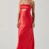 Bellerose Satin Cutout Midi Dress -Outlet Cozi Luxe Store ACDR101684 CORAL 1