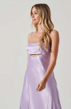 Bellerose Satin Cutout Midi Dress -Outlet Cozi Luxe Store ACDR101684 LAVENDER 3