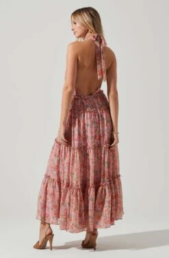 Jaidee Floral Tiered Maxi Dress 13 Jaidee Floral Tiered Maxi Dress -Outlet Cozi Luxe Store ACDR101739 PINKFLORAL 6