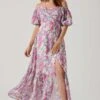 Valora Off Shoulder Floral Maxi Dress -Outlet Cozi Luxe Store ACDR101757 PINKFLORAL 1