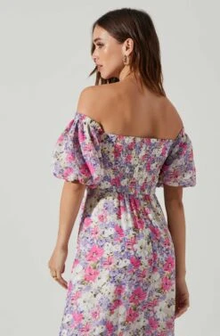 Valora Off Shoulder Floral Maxi Dress -Outlet Cozi Luxe Store ACDR101757 PINKFLORAL 3