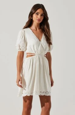 Haylen Cutout Mini Dress 9 Haylen Cutout Mini Dress -Outlet Cozi Luxe Store ACDR101761 WHITE 3