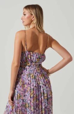 Loralee Pleated Floral Maxi Dress -Outlet Cozi Luxe Store ACDR101790 PURPLEFLORAL 5