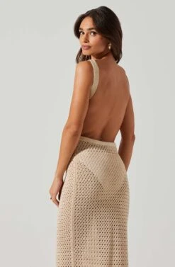 Aitana Knit Open Back Midi Dress 8 Aitana Knit Open Back Midi Dress -Outlet Cozi Luxe Store ACDR101810 NATURAL 3