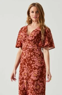 Kenzie Floral Maxi Dress -Outlet Cozi Luxe Store ACDR101860DS RUSTFLORAL 4