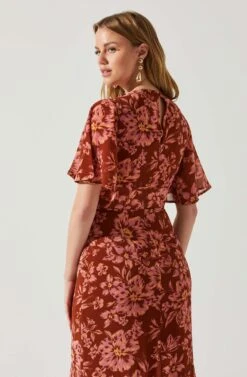 Kenzie Floral Maxi Dress -Outlet Cozi Luxe Store ACDR101860DS RUSTFLORAL 5