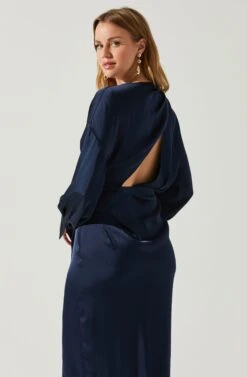Sadyra Drop Shoulder Wrap Dress -Outlet Cozi Luxe Store ACDR101865 MIDNIGHTBLUE 5