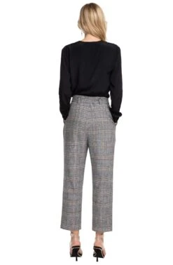 Tie Waist Trousers -Outlet Cozi Luxe Store ACP6471 BLACK BROWN COMBO 03